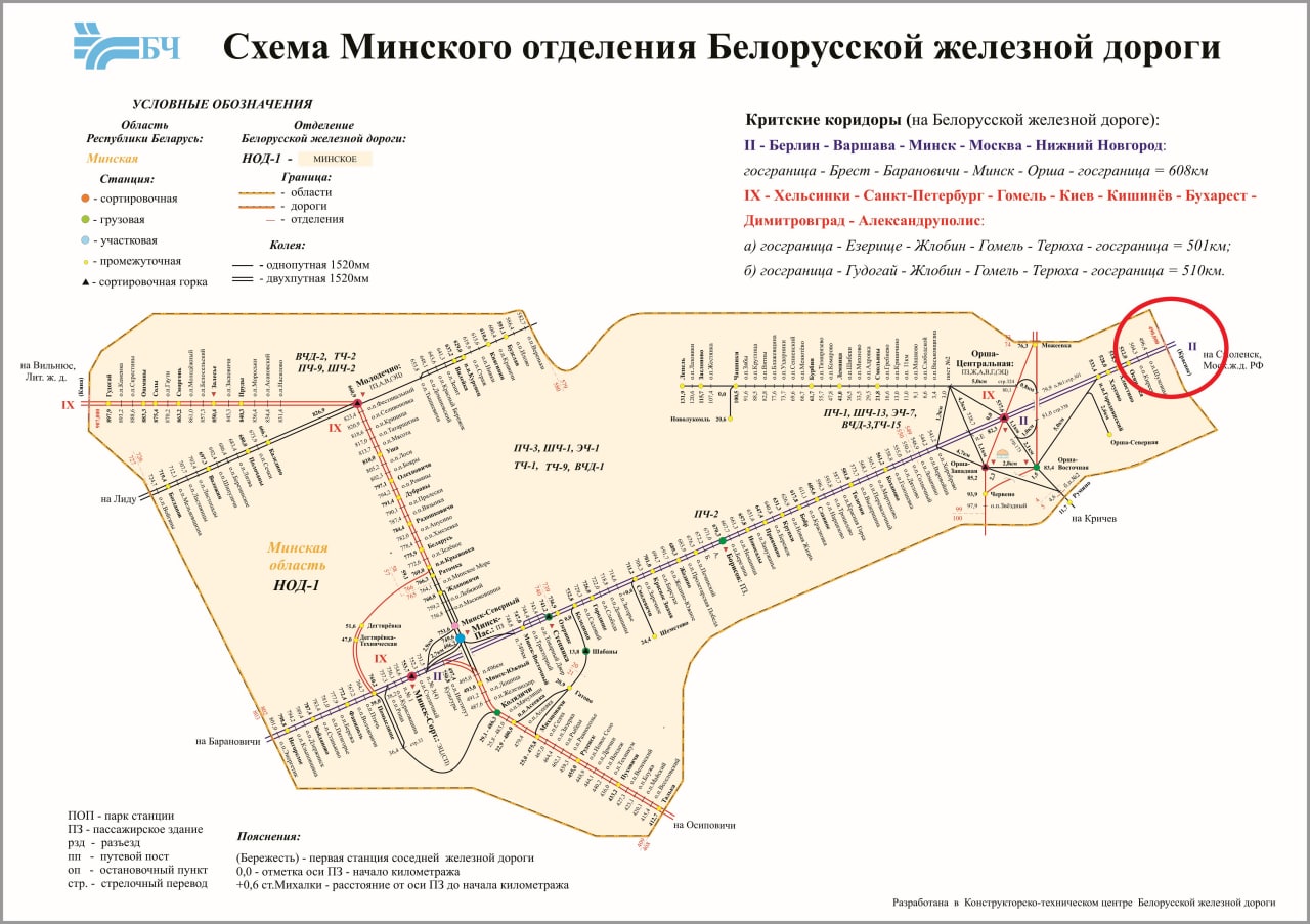 Стык: Осиновка (БЧ) - Красное (МСК)